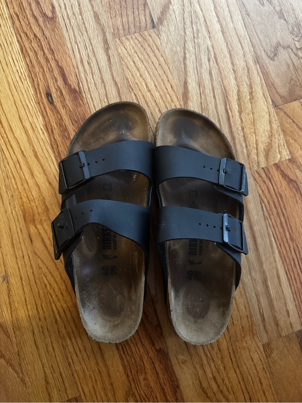 Birkenstock Black Two-Strap Arizona Leather Women's Sandals